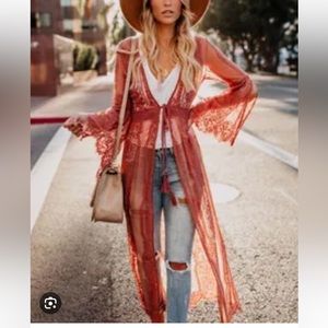 Vici French Lace Duster Kimono